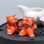 A Pair of Mini Lucky Lion Tea Pets