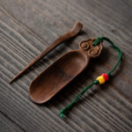 Bamboo Carving Ruyi/scepter Tea Scoop And Tea Spoon Two-piece Set