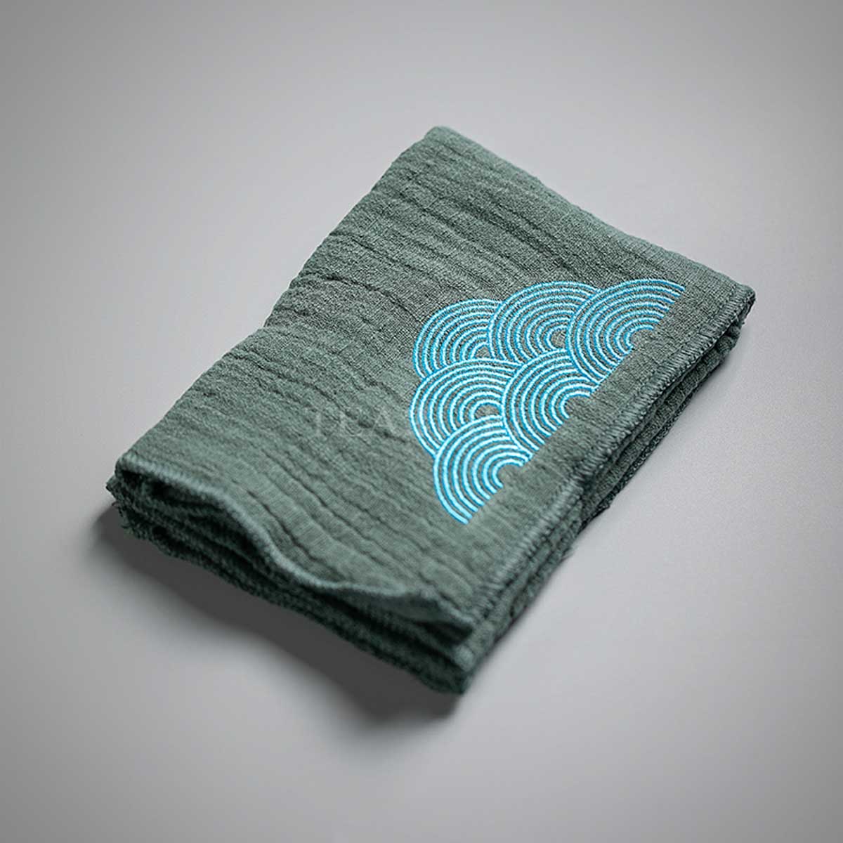 Cyan Wave Cotton And Linen Absorbent Tea Cloth