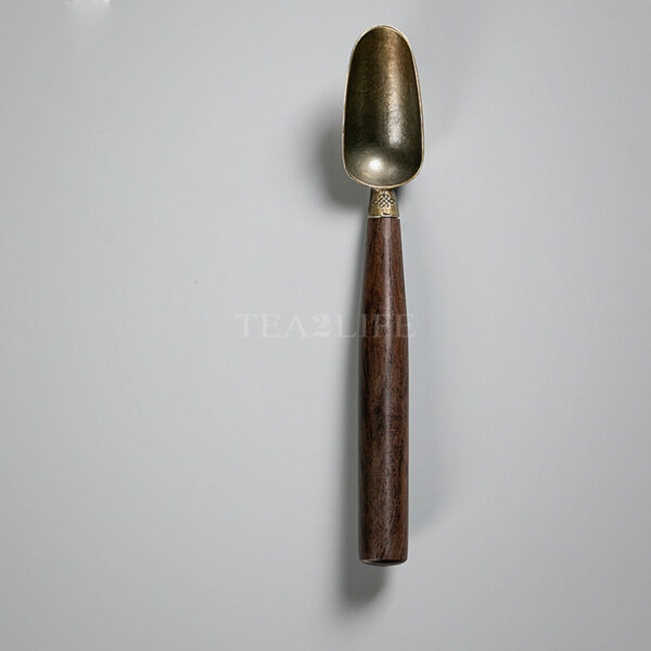 Copper Alloy Tea Spoon with Sandalwood Handle