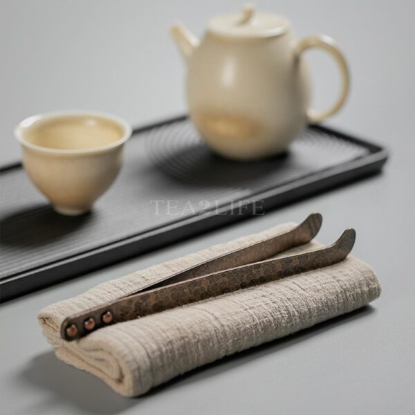 Japanese Style Handmade Hammered Copper Tea Tongs