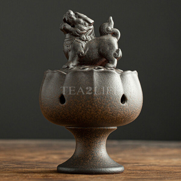 Lion and Lotus Censer Ceramic 10 - Tea2Life