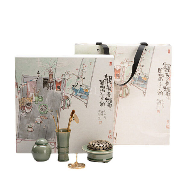 Yue Ware Celadon Incense Set 4 - Tea2Life