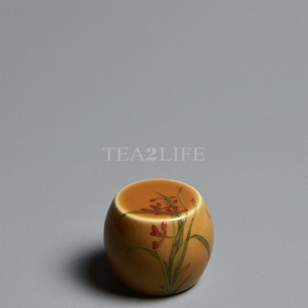 Hand-painted Overglaze Enamelling Orchid Lid Holder 10 - Tea2Life