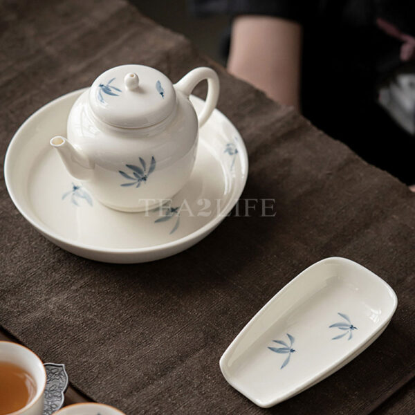 Jingdezhen Hand-painted Orchid White Porcelain Tea Scoop 4 - Tea2Life