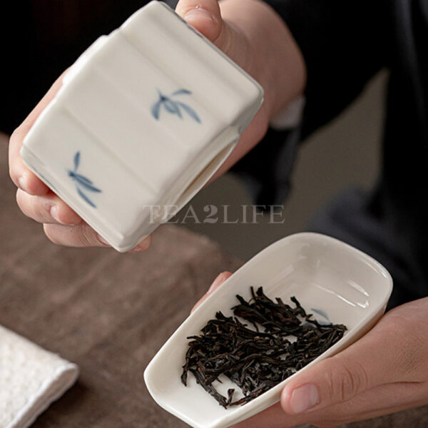Jingdezhen Hand-painted Orchid White Porcelain Tea Scoop 8 - Tea2Life