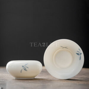 Jingdezhen Hand-painted Orchid White Porcelain Tea Strainer