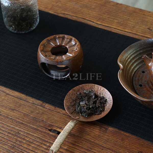 Hand Hammered Copper Roasting Plate with Coarse Pottery Stove Set 3 - Tea2Life