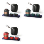 Portable Travel Kung Fu Tea Set With Four Cups And One Teapot
