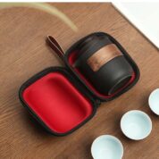 Portable Travel Kung Fu Tea Set With Four Cups And One Teapot