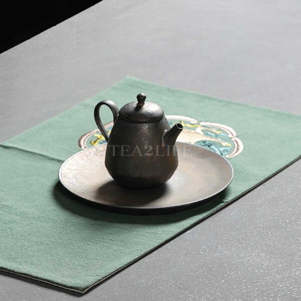 Small Iron-glazed Gilt Ceramic Japanese Teapot