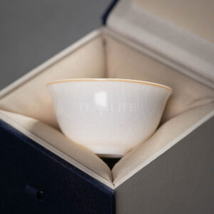 Ru Ware/Kiln Crackle Glaze White Porcelain Tea Cup