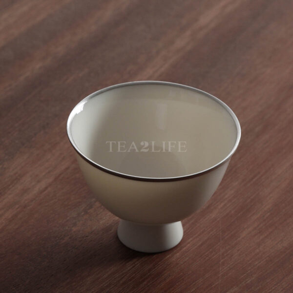 White Gilt Silver Porcelain Tea Cup