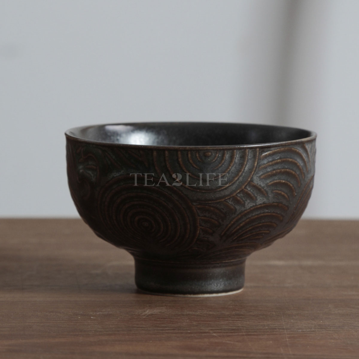 Dehua Large Ocean Wave Theme Porcelain Tea Cup