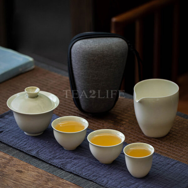 Ash Glazed Travel Tea Set 1 Pot 3 Cups 1 - Tea2Life