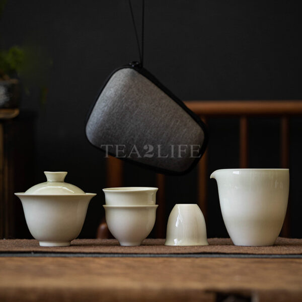 Ash Glazed Travel Tea Set 1 Pot 3 Cups 15 - Tea2Life