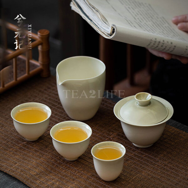 Ash Glazed Travel Tea Set 1 Pot 3 Cups 17 - Tea2Life