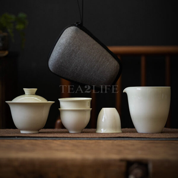 Ash Glazed Travel Tea Set 1 Pot 3 Cups 2 - Tea2Life