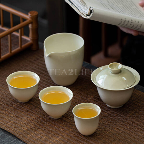 Ash Glazed Travel Tea Set 1 Pot 3 Cups 4 - Tea2Life